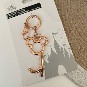 DISNEY PARKS MICKEY ROSE GOLD DOOR OPENER KEYCHAIN